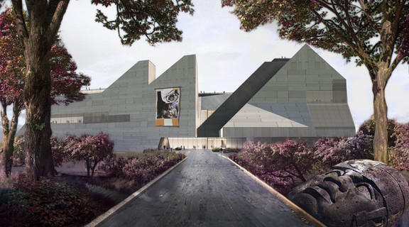 Rendering of a museum design in Korea 