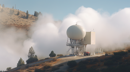 Research image of cloud-seeding, from Rancourt's "Narratives of Owens Lake" project