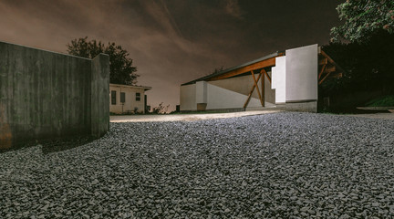 Night shot of courtyard