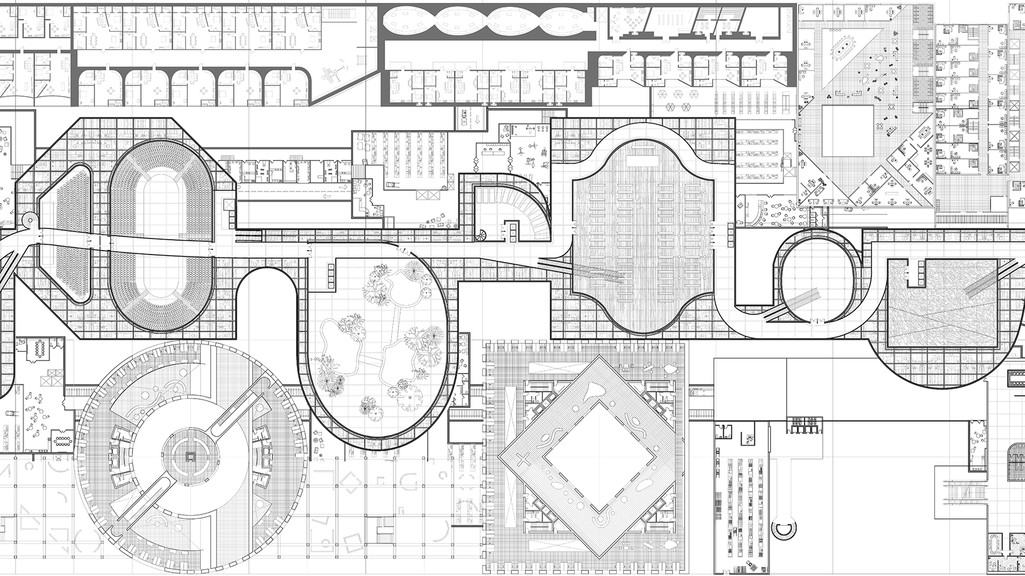 Plan drawing of amalgamated student work.