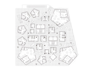 Fourth floor plan drawing.