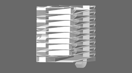 Elevation oblique drawing.