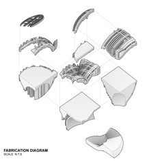 Fabrication diagram in exploded axonometric projection.