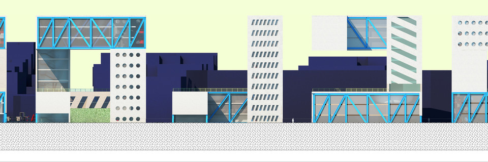 Elevation drawing of a housing development project in Los Angeles.