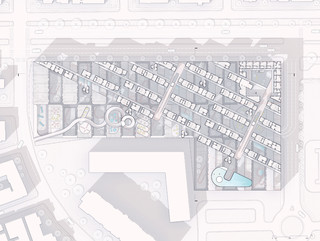 Plan drawing of a housing development in Los Angeles.Plan drawing of a housing development in Los Angeles.