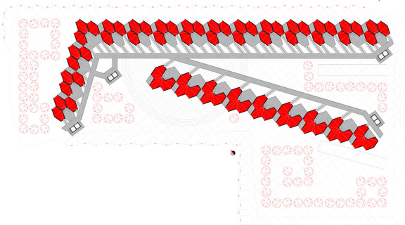 Plan drawing of a housing development in Los Angeles.