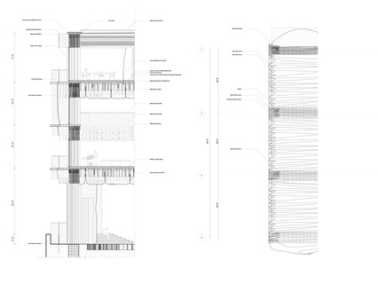 Two section detail drawings describing wall details in plan and section.