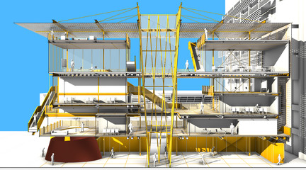 Rendered longitudinal sectional perspective.