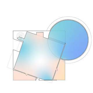 Plan drawing with overlaid heat mapping.