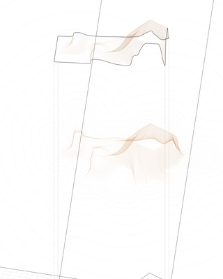 Exploded axonometric diagram showing components of the building.