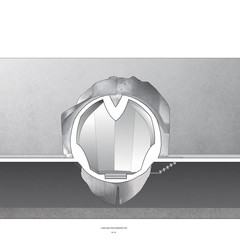 Transverse section drawing drawn at ¼” = 1’ scale.