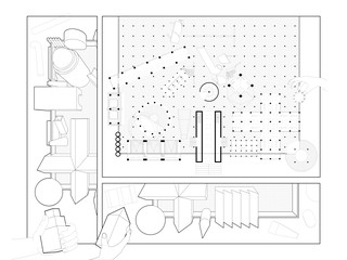 Cartoon of process of developing a kit of parts for a museum