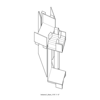 Axonometric drawing of the second iteration of the building