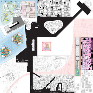 Drawing of a site plan for the reimagined island of Tuvalu.