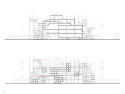 Plan drawing of the building at a height of 55 ft.