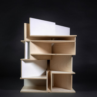 Image of a wood model against a black background